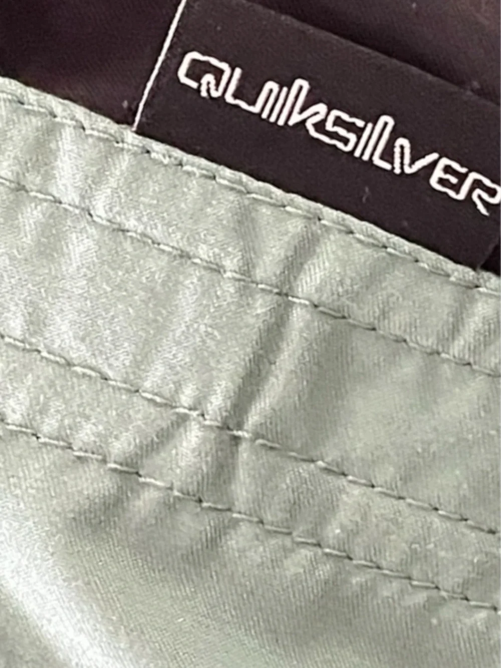 Quiksilver Black and Sage Green Colorblock Swim Shorts